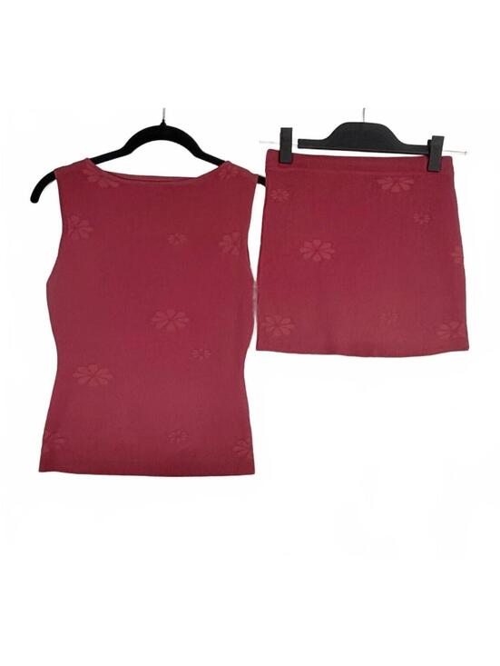 Peppermayo Other - PEPPERMAYO Holly Knit Set Red Daisy Floral Tank Top (S/M) & Mini Skirt (XS/S)
